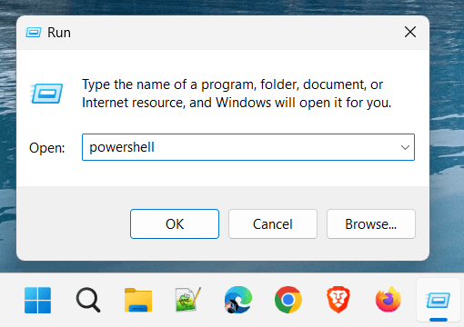 Open Windows Powershell as administrator using Run