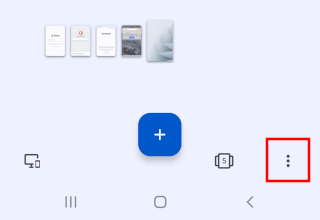 Opera mobile tab options button