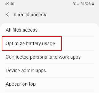 Optimize battery usage