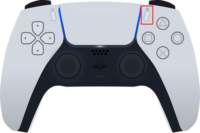 Options button on a PlayStation 5 controller