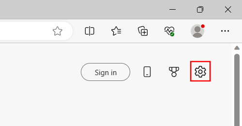 Page settings button in Edge