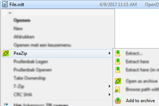 password protect a file using peazip 1