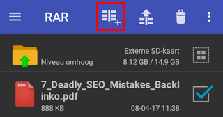 password protect a file using rar app on android 1