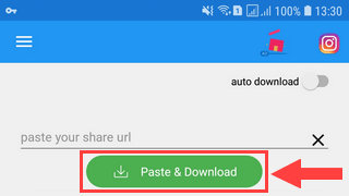 Paste and download button