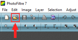 PhotoFiltre open file button