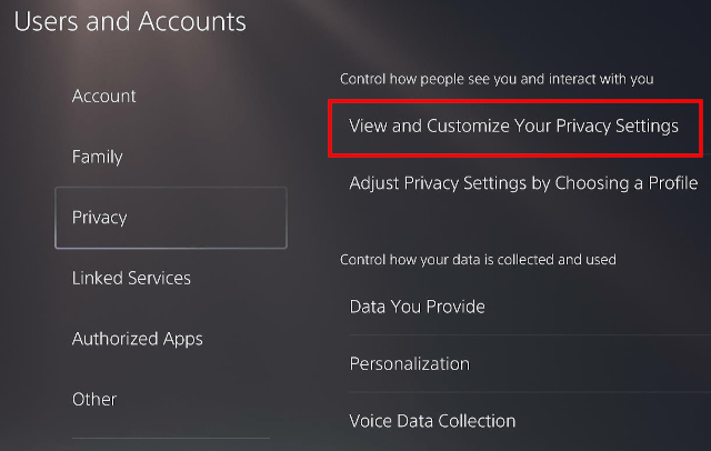View and Customize Your Privacy Settings on the PlayStation 5
