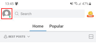 Profile avatar in the Reddit app on Android