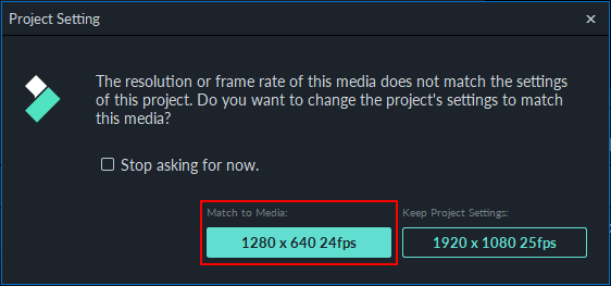 Project Settings in Filmora