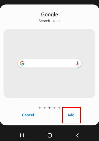 Put the Google search bar back on home screen on a Samsung phone