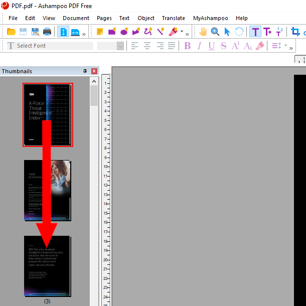 Rearrange pages in a PDF file in Ashampoo PDF Free