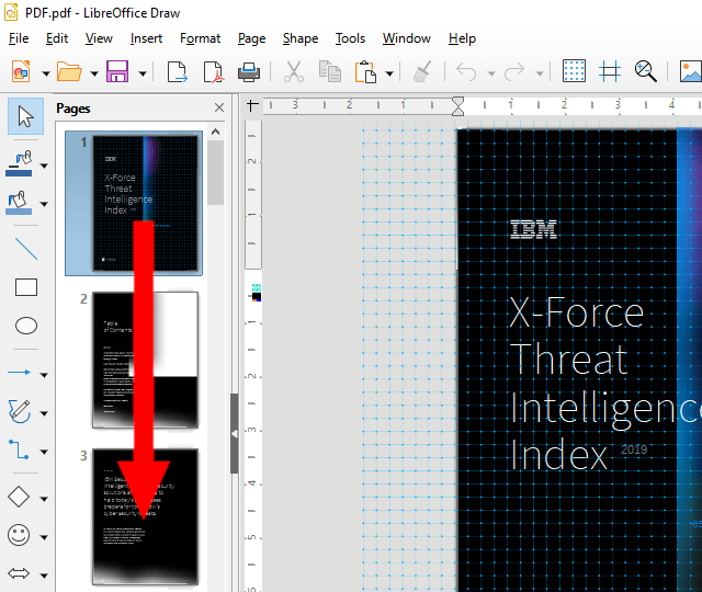 Rearrange pages in a PDF file in LibreOffice