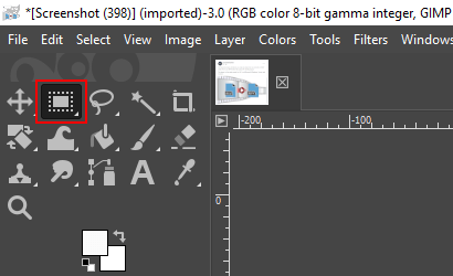 Rectangle Select tool in tool bar in GIMP