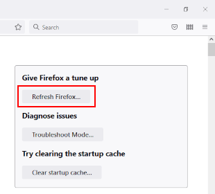 Refresh Firefox