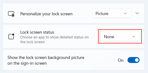 Remove calendar notifications from Windows 11 lock screen