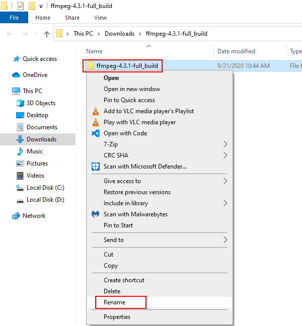 Rename FFmpeg folder