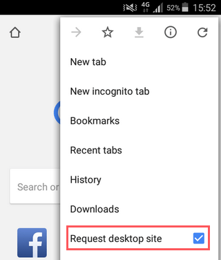 request desktop site setting in google chrome on android