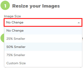 Resize options for images on imageresize.org