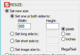 resize settings in irfanview