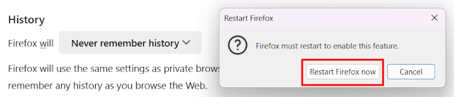 Restart Firefox