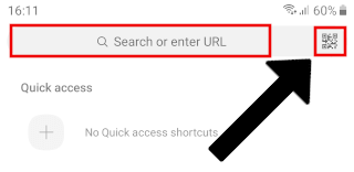 Samsung Internet web browser QR code scanner