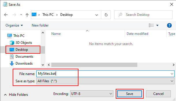 Save file as a batch file