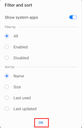 Save filter options