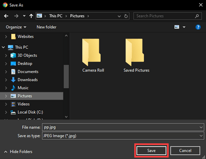 Save WhatsApp profile photo to computer