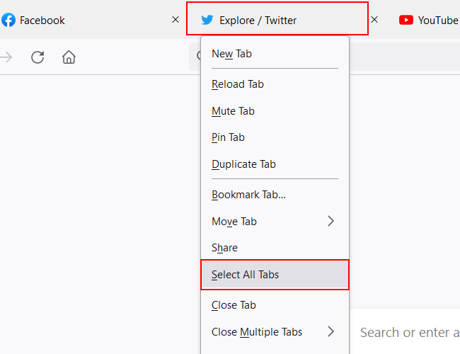 Select all tabs in Firefox