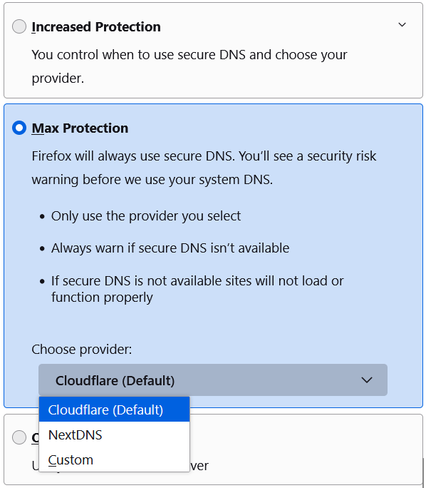 website to visit blocked websites Select a DNS service provider in Firefox