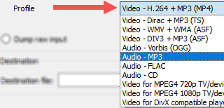 select mp3 in vlc media player