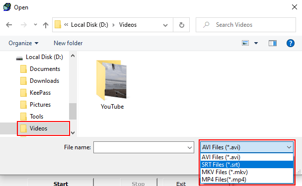 Select SRT Files