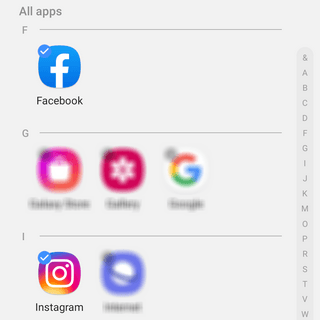 Select the apps you want to hide