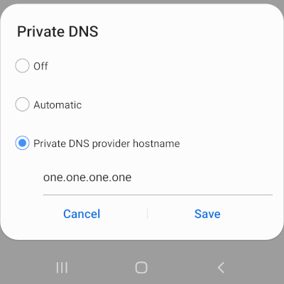 Set up Private DNS on an Android phone
