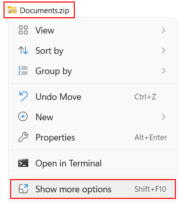 Show more options