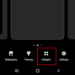 Show widgets on a Samsung phone