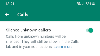 Silence unknown callers on WhatsApp