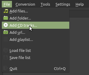 soundKonverter Add CD tracks