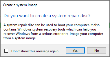 System repair disc option