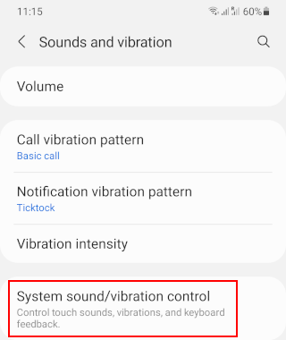 System sound/vibration control