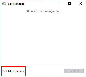 Task Manager More details button