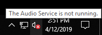 The Audio Service is not running in Windows 10