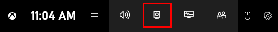 The Capture button in the Game bar in Windows 10