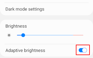 Turn off adaptive brightness on a Samsung