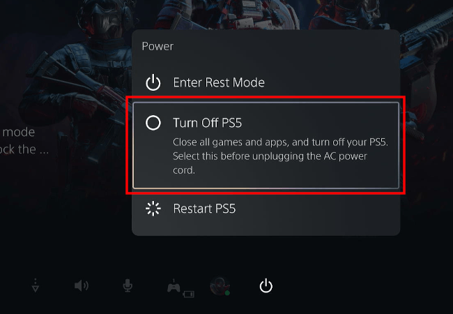 Turn Off PS5