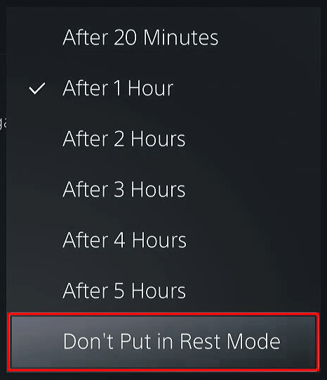 Disable Rest Mode for game play