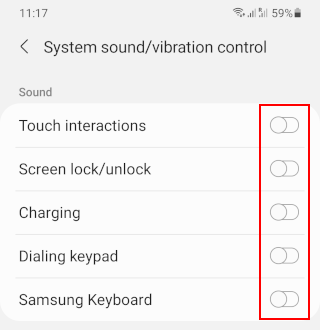 Turn off sounds on a Samsung phone