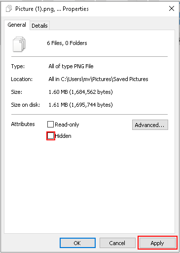 Unhide hidden files in Windows 10