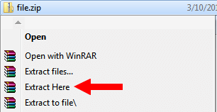 unzip compressed files using winrar
