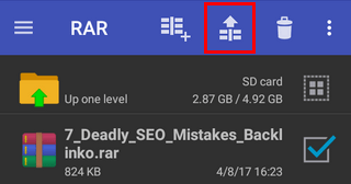 unzip file with password protection using rar app on android 1