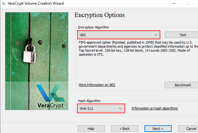 VeraCrypt encryption and hash algorithm